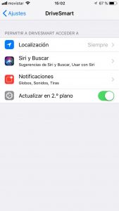 Configurar DriveSmart en Iphone 6S o superiores