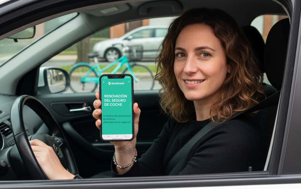 Conductor revisando cuándo cambiar su seguro de coche para ahorrar