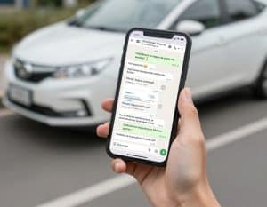 Persona comparando seguros de coche online desde el móvil antes de contratar